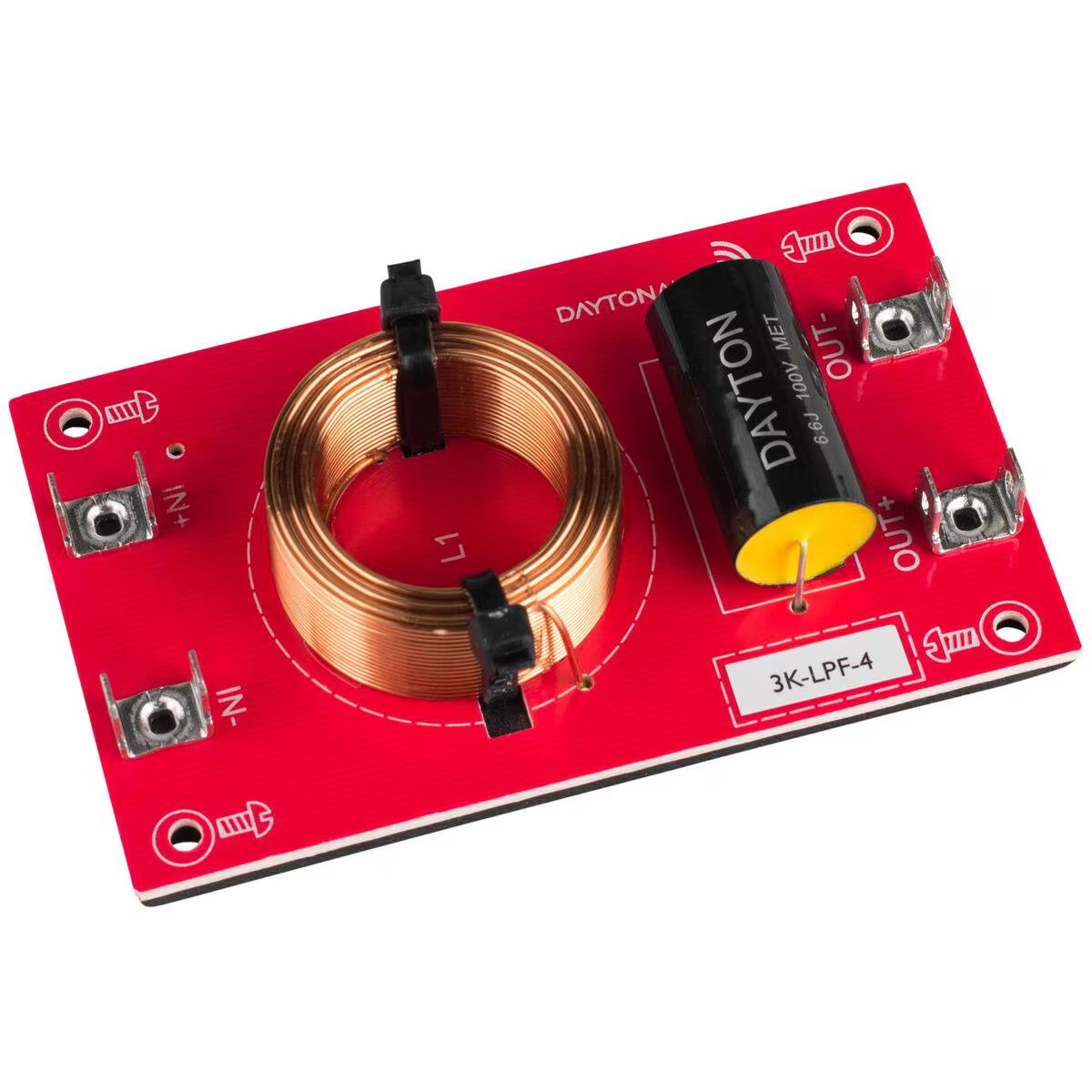 Low Pass Speaker Crossover 12 dB/Octave, 4 Ohm Assembled crossover