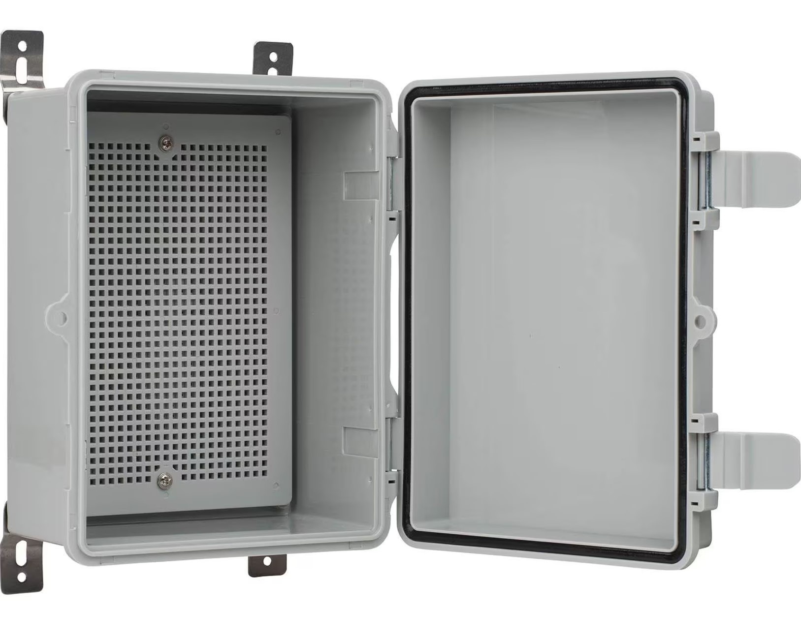 Waterproof Outdoor Utility Box with Mounting Plate and Wall Brackets 170x220x110mm