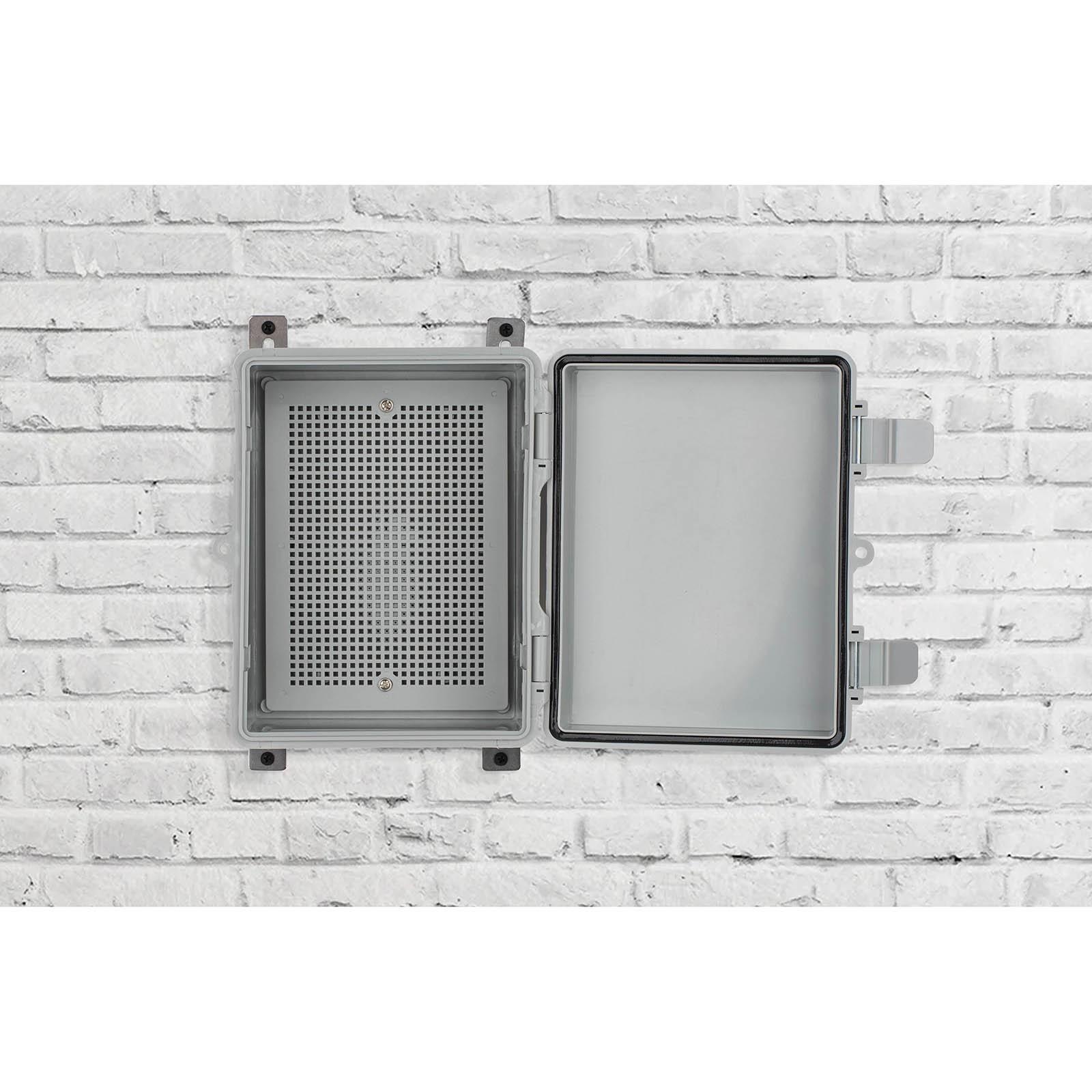 Waterproof Outdoor Utility Box with Mounting Plate and Wall Brackets 170x220x110mm