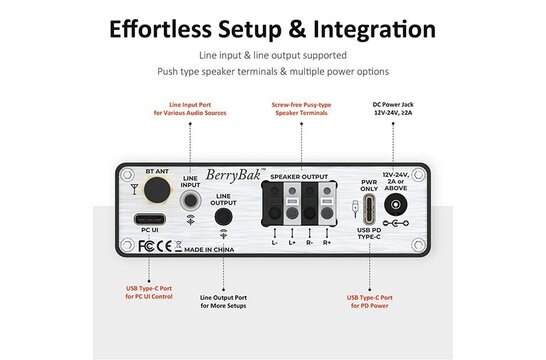 BerryBak BLV-D1 Amplifier with Bluetooth