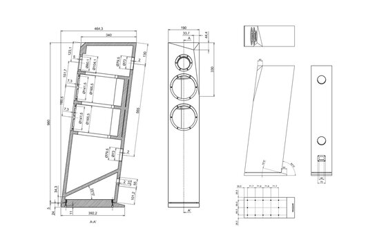 RINJANI TX Black High-Gloss Tower Kit Altoparlante with TeXtreme drivers
