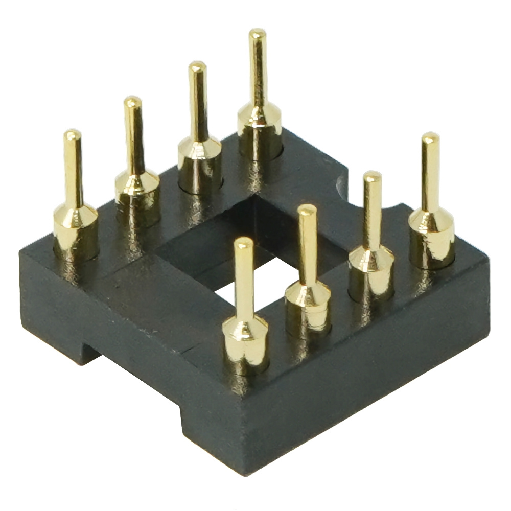 DIP-Socket Riser with circular machined pins