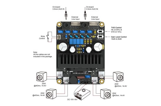 AA-AK31163 Amplifier DIY Kit | DKT4X25AB