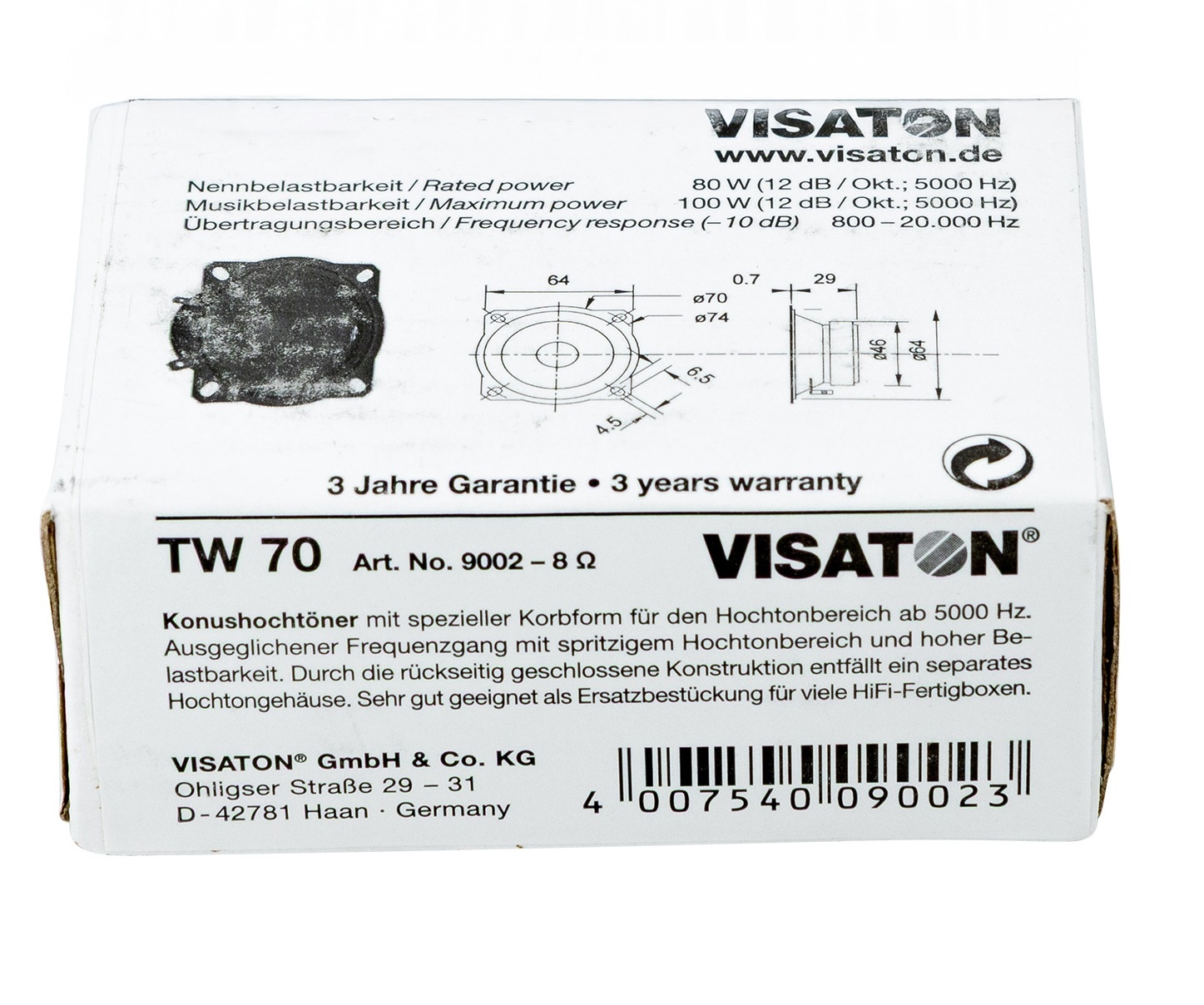 TW 70 Replacement Cone Tweeter