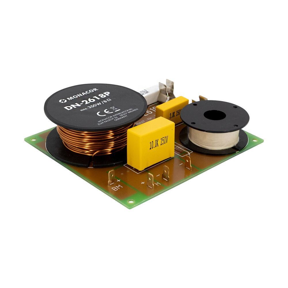 MONACOR DN-1218PAX 2-Wege-Frequenzweiche 8 ohm, Höchstleistungsausführung für PA, Optimale