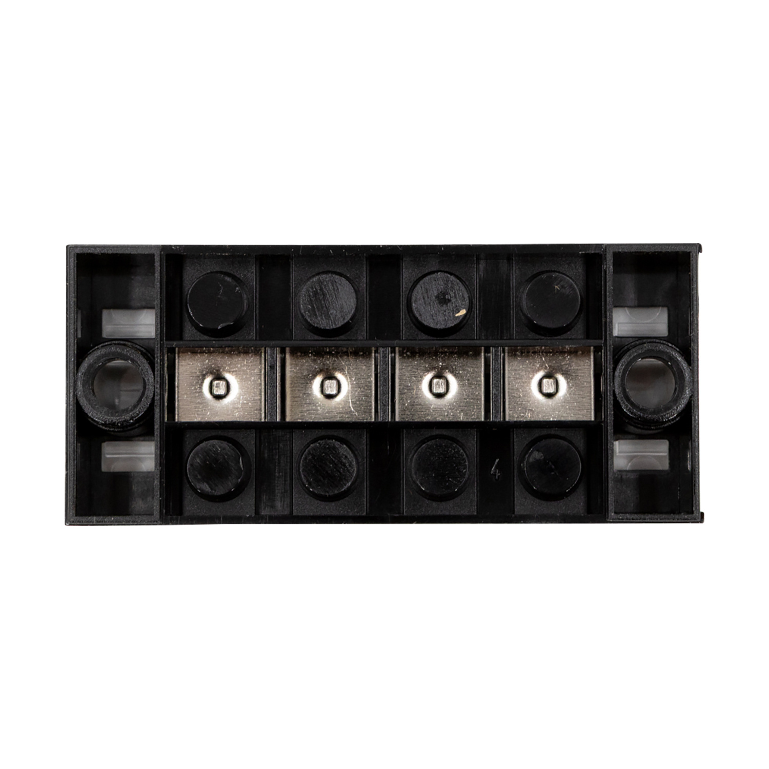 4-polige 25A kroonklemmenstrook met kunststof afdekking