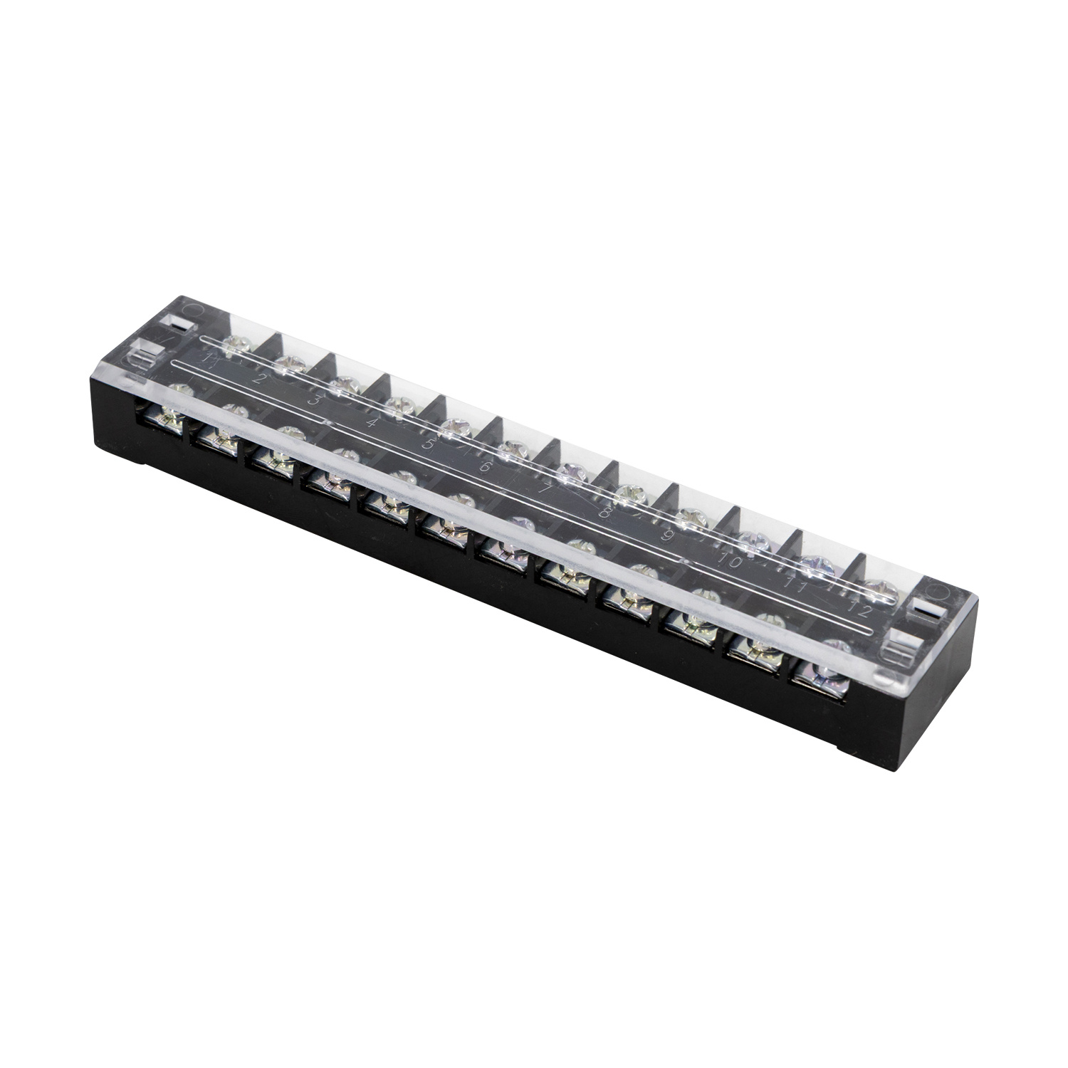 12 Pole Barrier Terminal Strip with Plastic Cover