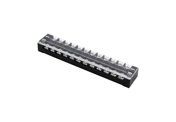 12 Pole Barrier Terminal Strip with Plastic Cover