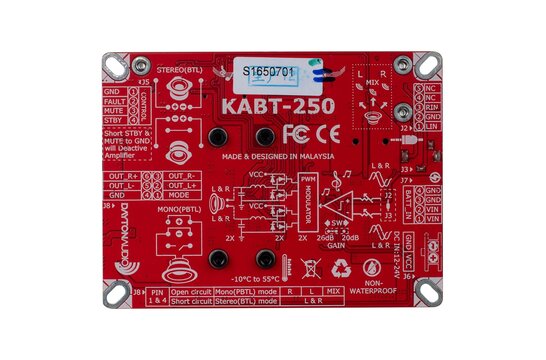 KABT-250 Audio Bridgeable Amplifier Board with Bluetooth 5.0, TWS, DSP