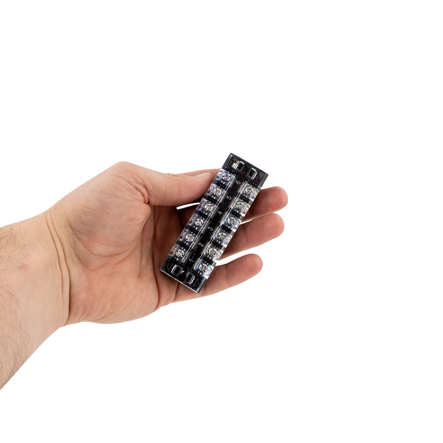 6-polige Absperrklemmenleiste mit Kunststoffabdeckung