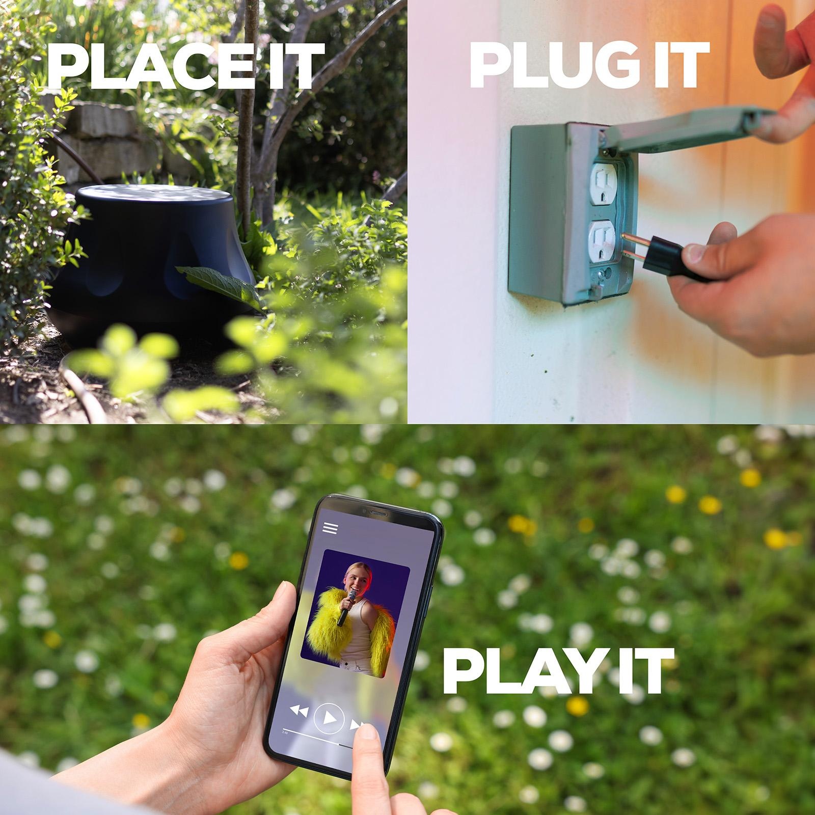 Powered Outdoor Wireless 160 Watt Bluetooth Subwoofer with Amplified Stereo Outputs