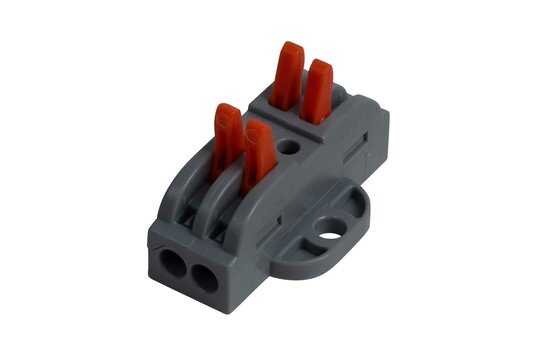 Quick Lever Wire Nut Splice Inline Wire Connectors with Mounting Tab (2 In 2 Out)