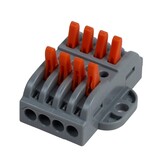 Quick Lever Wire Nut Splice Inline Wire Connectors with Mounting Tab (4 In 4 Out)