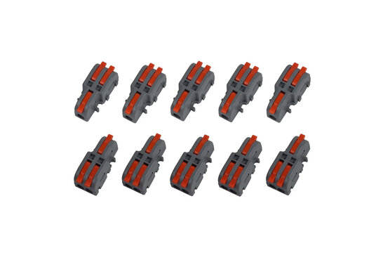 Quick Lever Wire Nut Splice Inline Wire Connectors with Mounting Tab (1 In 2 Out)