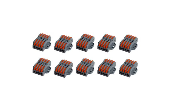 Quick Lever Wire Nut Splice Inline Wire Connectors with Mounting Tab (4 In 4 Out)