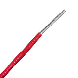 006-0052 Red Stranded Silver Plated Cable PFTE Insulation 2,5 mm² OFC - 1 meter