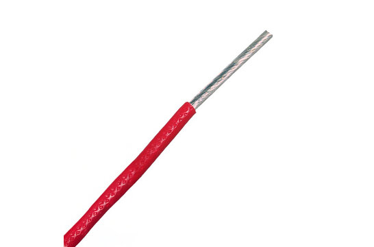 006-0052 Red Stranded Silver Plated Cable PFTE Insulation 2,5 mm² OFC - 1 meter