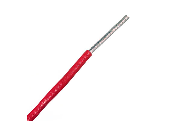 006-0052 Red Stranded Silver Plated Cable