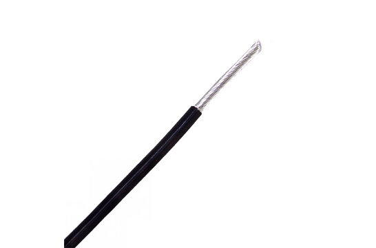 006-0051 Black Stranded  Silver Plated Cable PFTE Insulation 2,5 mm² OFC - 1 meter