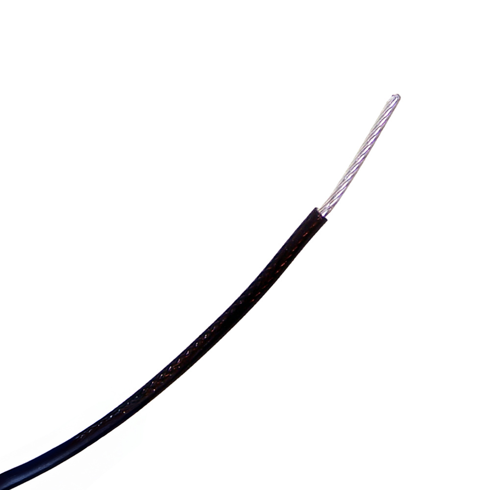 006-0045 Black Stranded Silver Plated Cable PFTE Insulation 1,3 mm² OFC - 1 meter