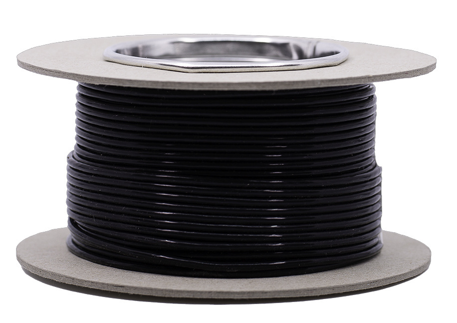 006-0045 Black Stranded Silver Plated Cable PFTE Insulation 1,3 mm² OFC - 1 meter