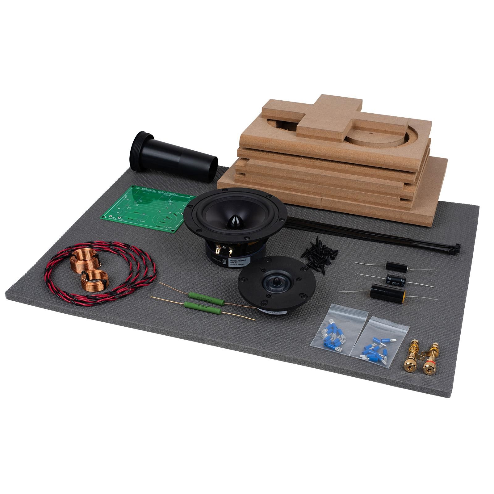 Shadzi T3S Compact 2-Way Bookshelf Speaker Kit with Knock-Down Enclosure