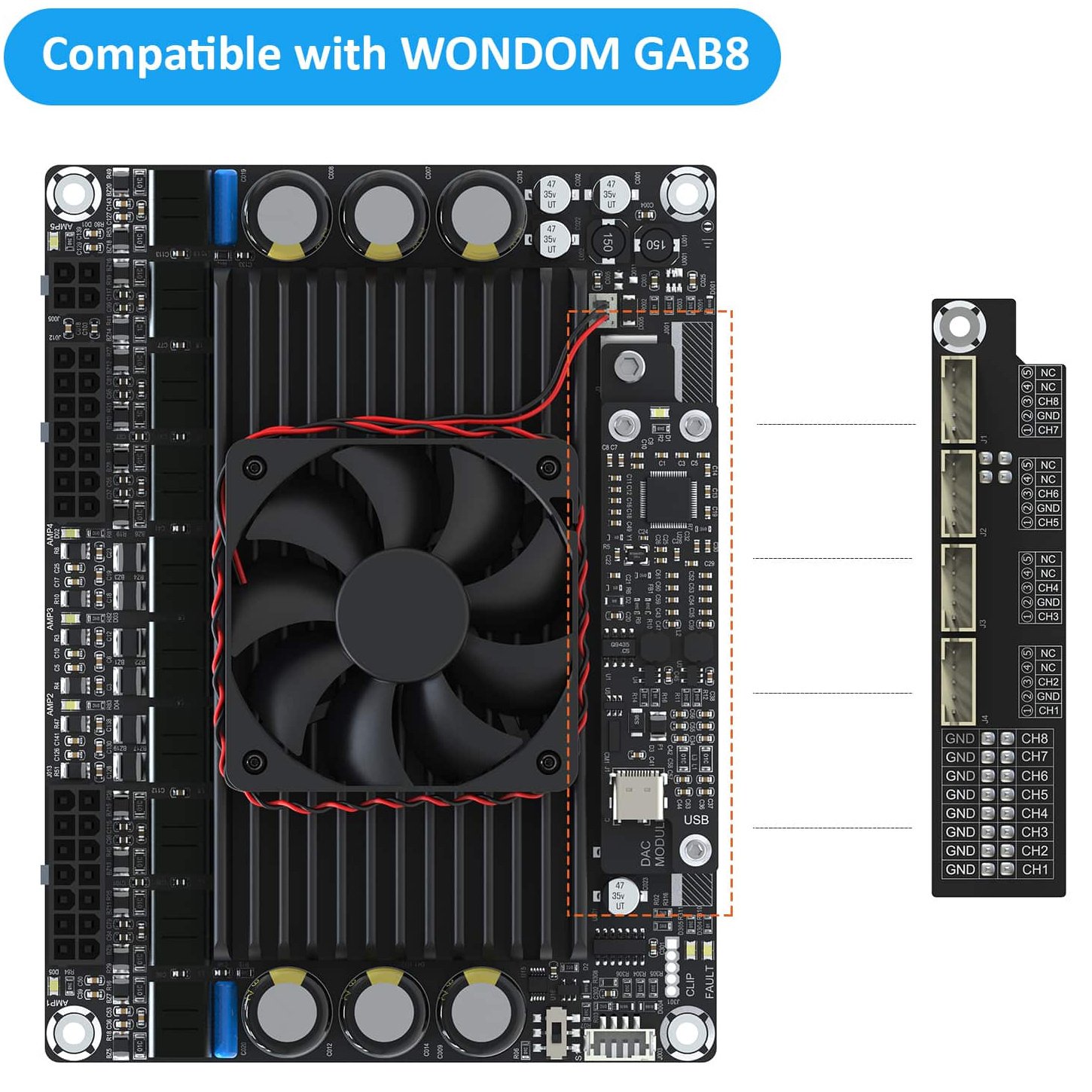 AA-AA11479 8CH Analog Input Daughter Board GAB8/KAB9 for Multi-Speaker system