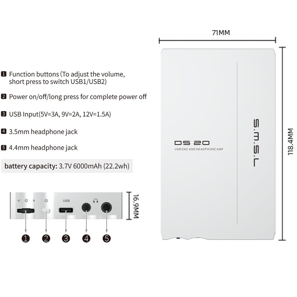 DS20 Portable DAC and Headphone Amplifier CS43131