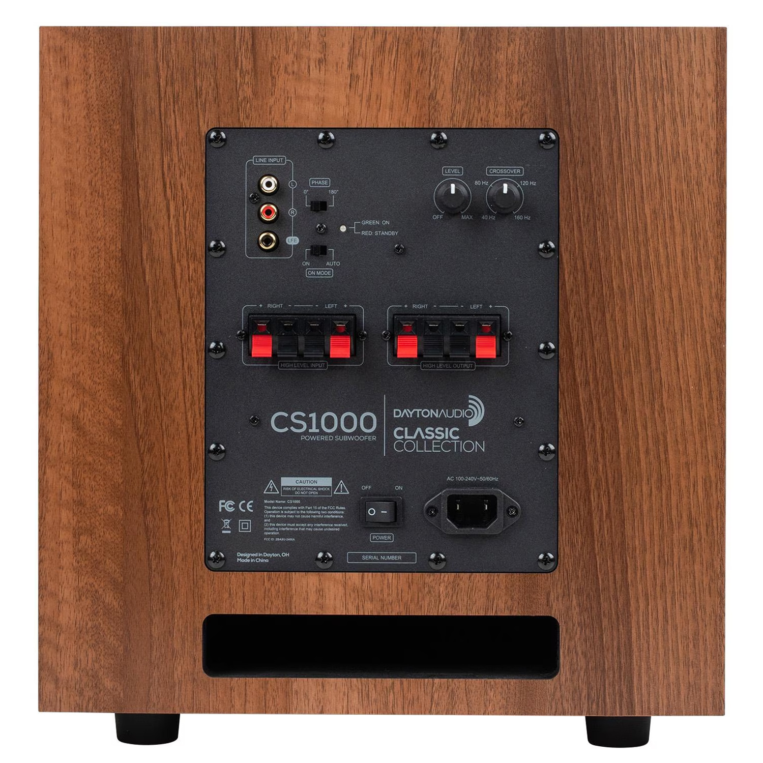 CS1000 10" 180W Actieve Subwoofer Wood