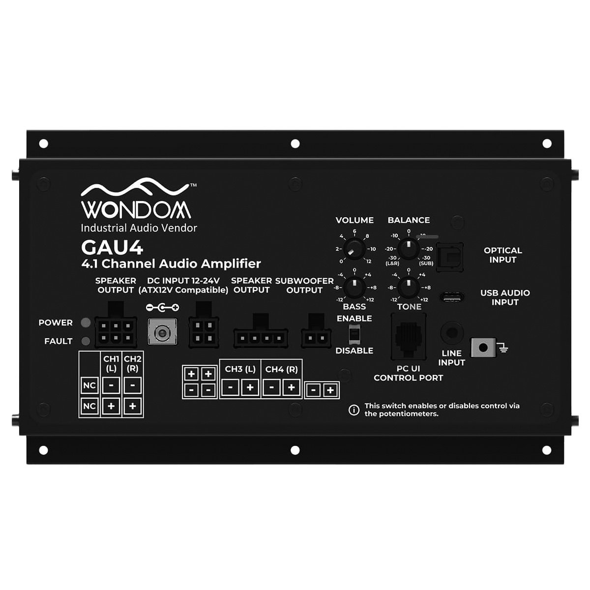 AA-AS43112 GAU4 4x50W + 1x100W 4.1 Gaming Amplifier for Racing Simulator