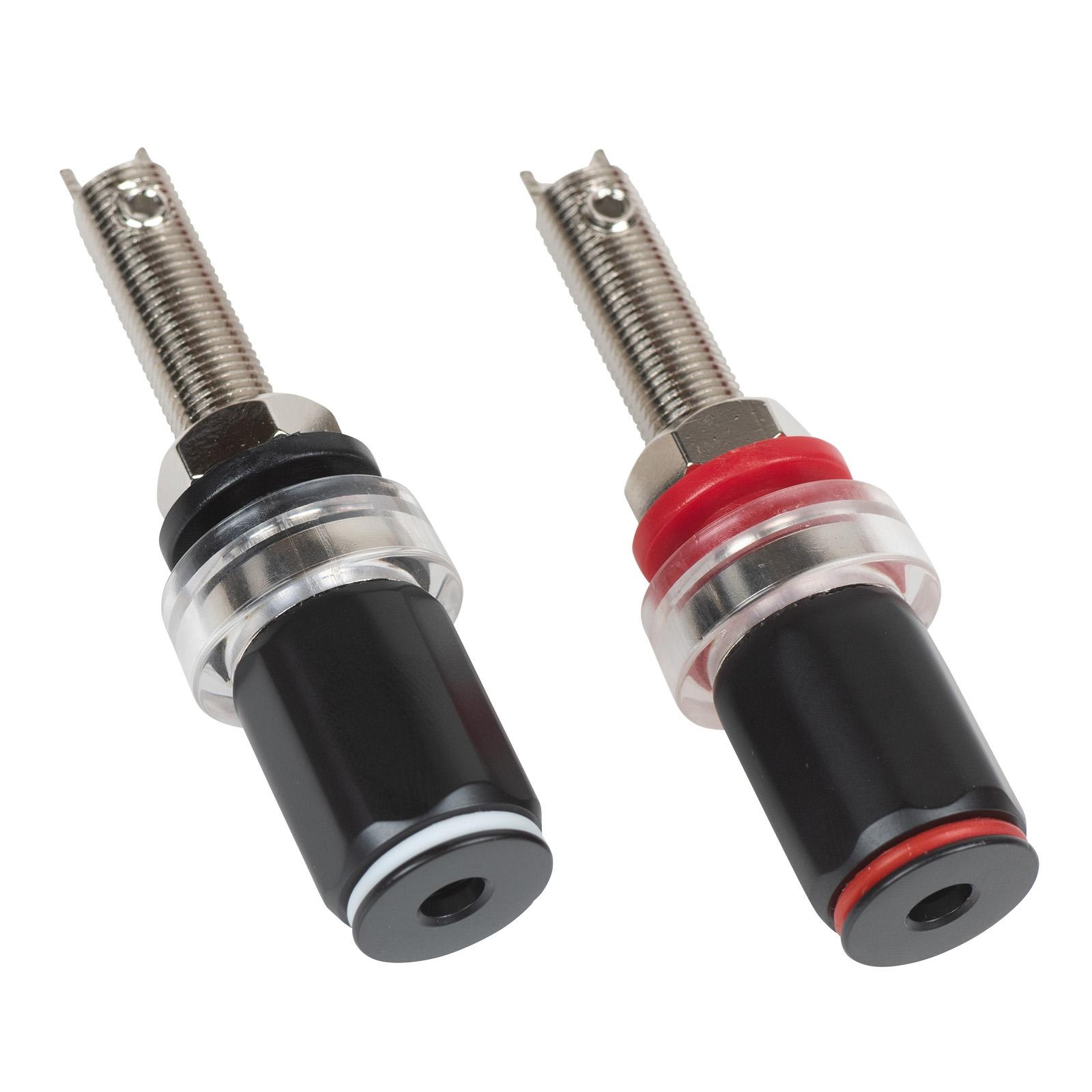 Speaker Binding Post Pair Brass and Nickel Plated Black and Red