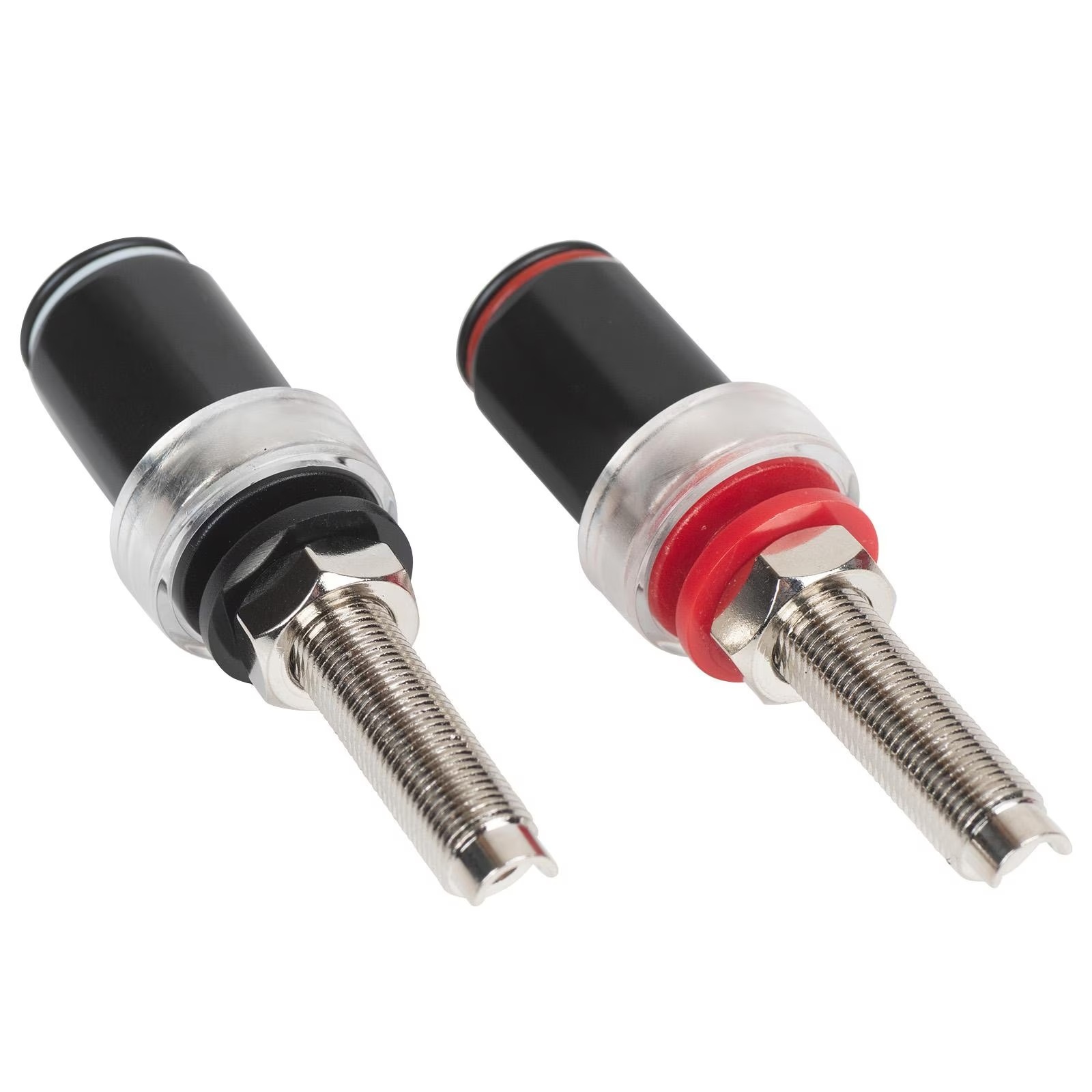 Speaker Binding Post Pair Brass and Nickel Plated Black and Red