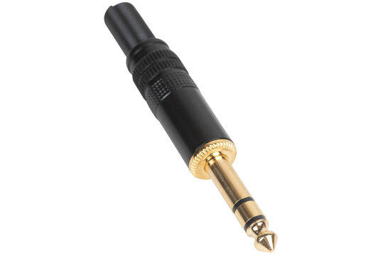 6.35 mm TRS Stereo Plug Gold Plated with Metal Black Shell