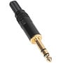 6.35 mm TRS Stereo Plug Gold Plated with Metal Black Shell