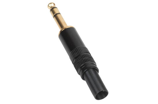 6.35 mm TRS Stereo Plug Gold Plated with Metal Black Shell