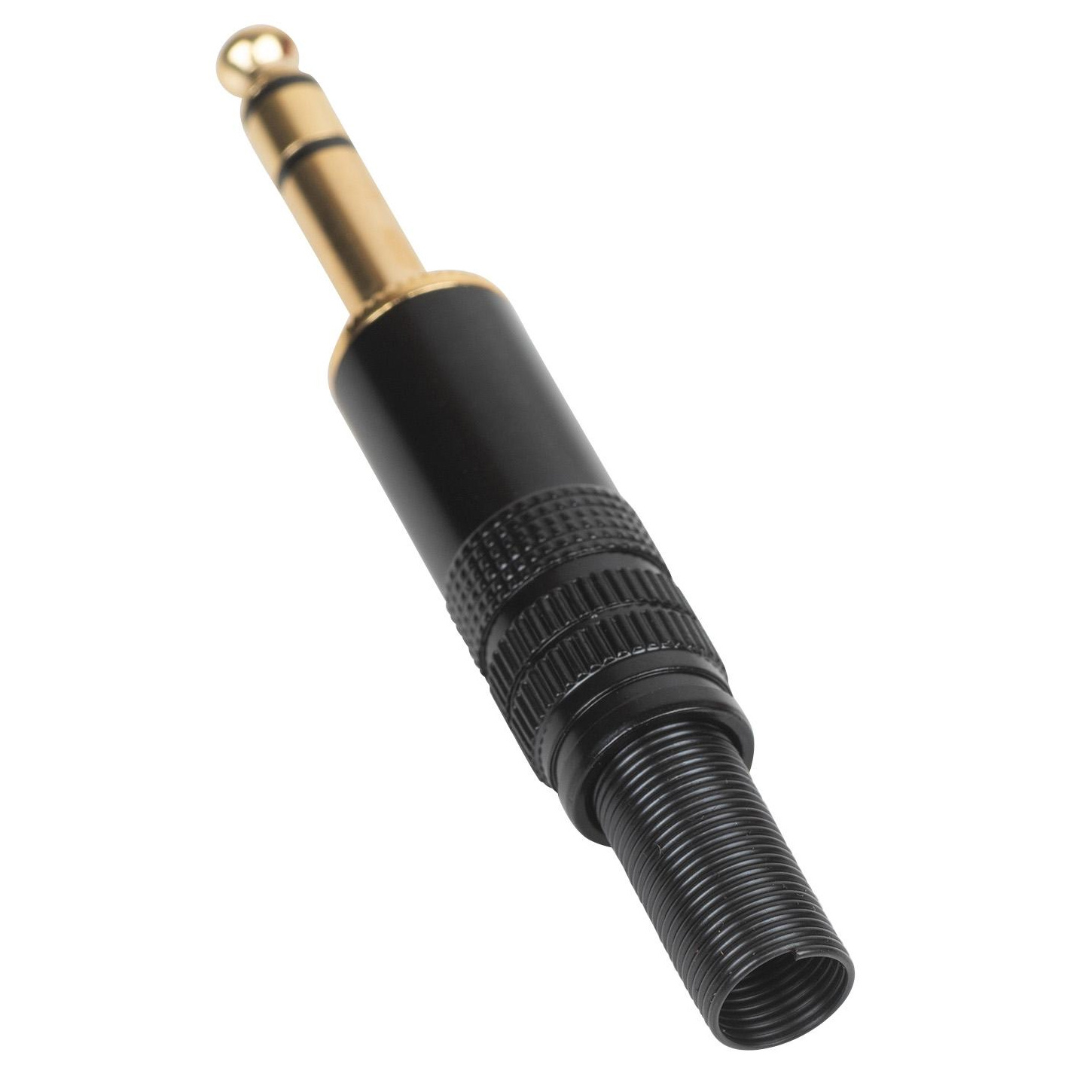 6.35 mm TRS Stereo Plug Gold Plated with Metal Black Shell