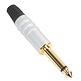 6.35 mm TS Mono Plug Aluminum Silver Housing Gold Plated