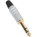 6.35 mm TRS Stereo Plug Aluminum Silver Housing Gold Plated