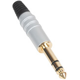 6.35 mm TRS Stereo Plug Aluminum Silver Housing Gold Plated