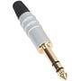 6.35 mm TRS Stereo Plug Aluminum Silver Housing Gold Plated
