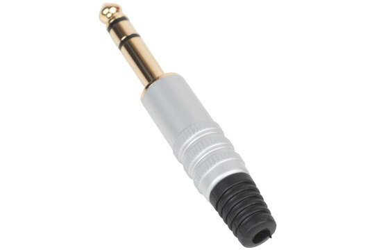 6.35 mm TRS Stereo Plug Aluminum Silver Housing Gold Plated