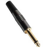 6.35 mm TS Mono Plug with Nickel Tin Gun Metal Color Housing Gold Plated