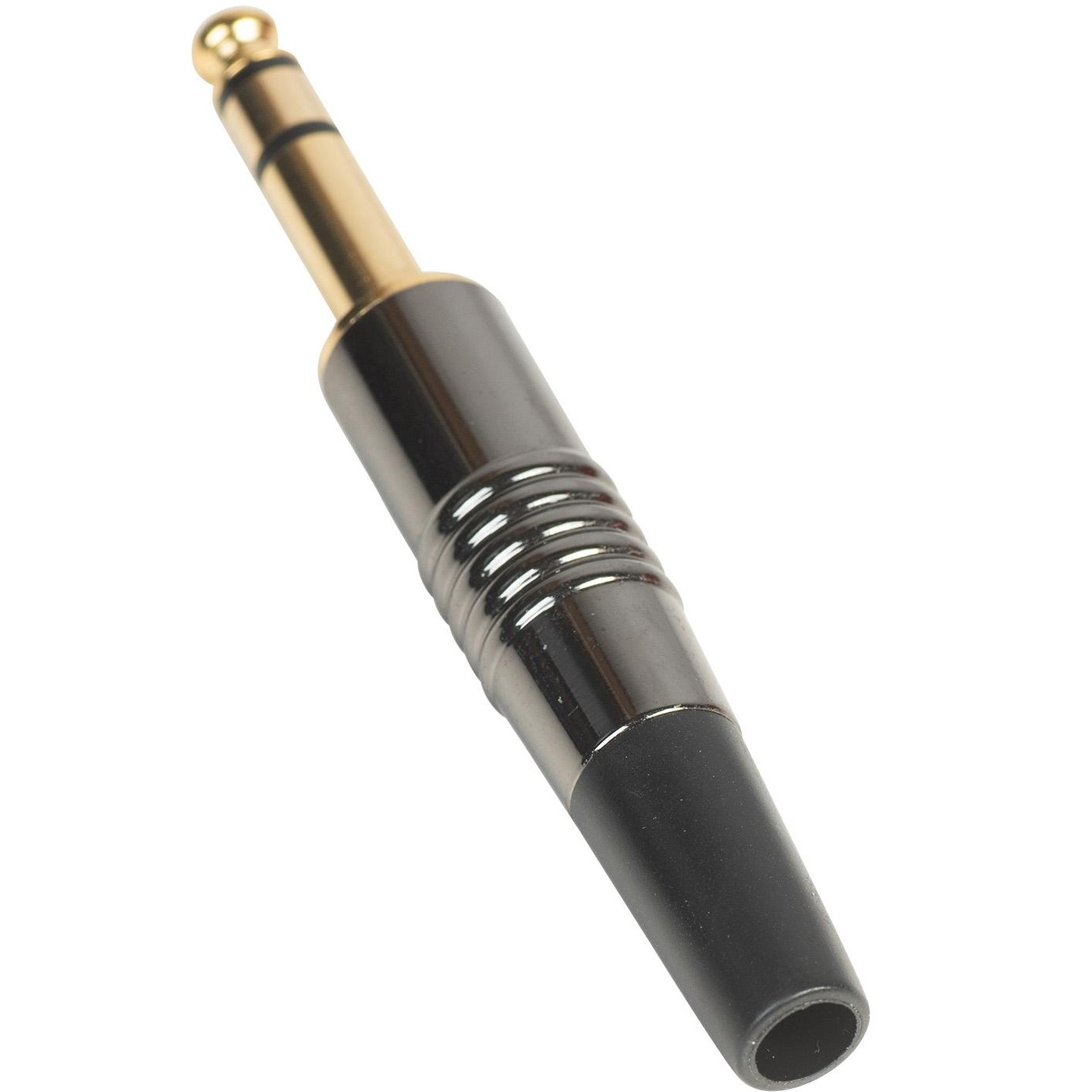 6.35 mm TRS Stereo Plug with Nickel Tin Gun Metal Color Housing Gold Plated