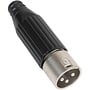 XLR Male 3-Pin Heavy-Duty Connector with Metal Screw On Shell with Rubber Strain Relief