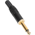 6.35 mm Mono Plug Gold Plated with Metal Black Shell