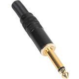 6.35 mm Mono Plug Gold Plated with Metal Black Shell
