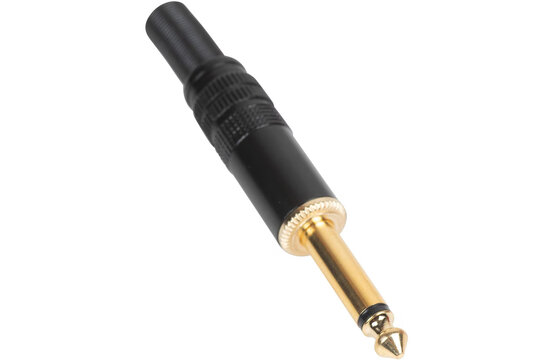 6.35 mm Mono Plug Gold Plated with Metal Black Shell