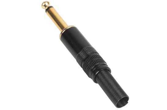 6.35 mm Mono Plug Gold Plated with Metal Black Shell