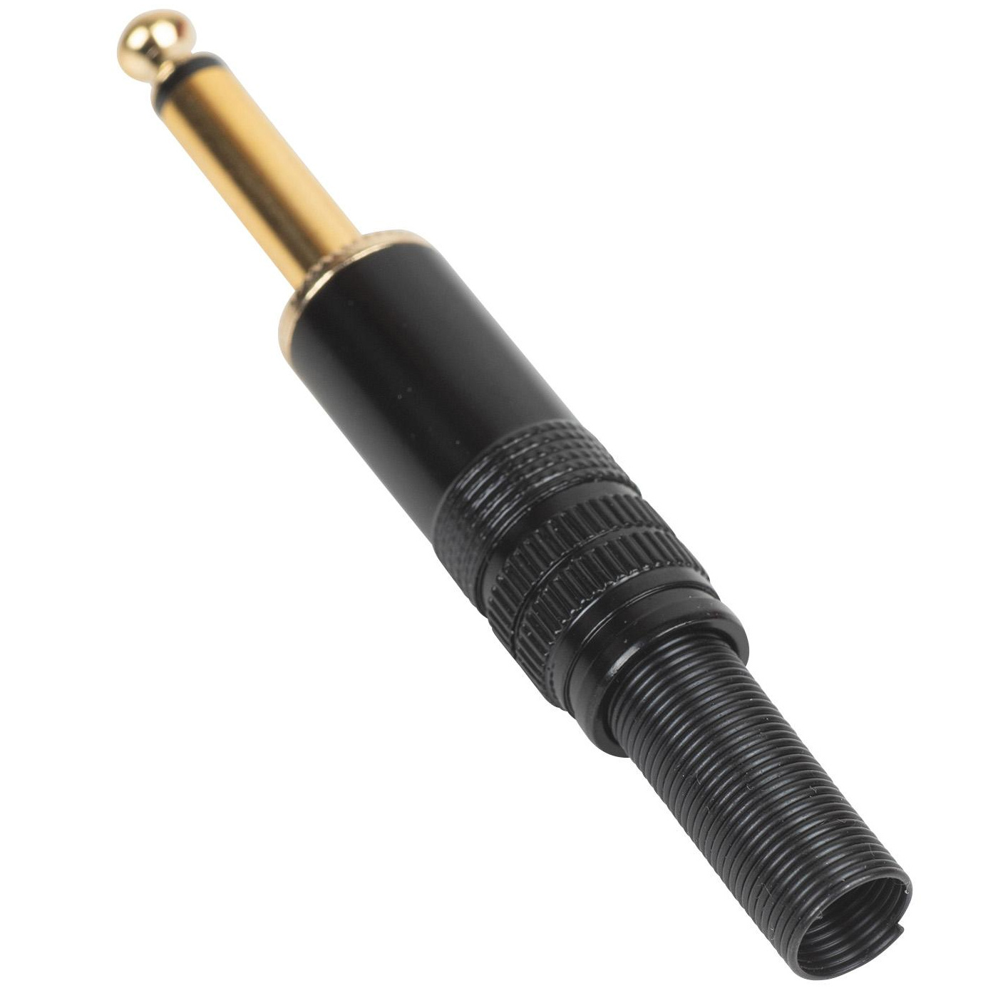 6.35 mm Mono Plug Gold Plated with Metal Black Shell