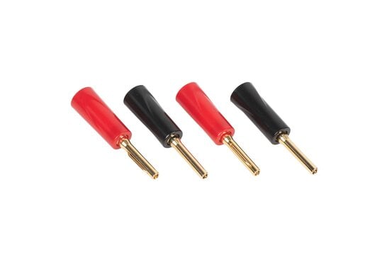 Banana Spring Connector Two Pair, Two Black & Red